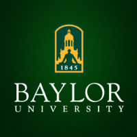 Baylor University logo in green background.
