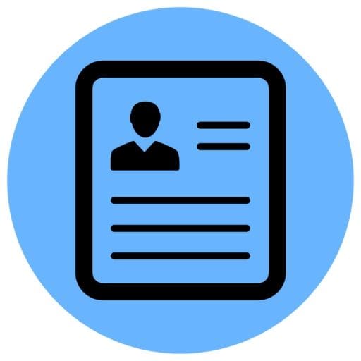 Blue resume icon