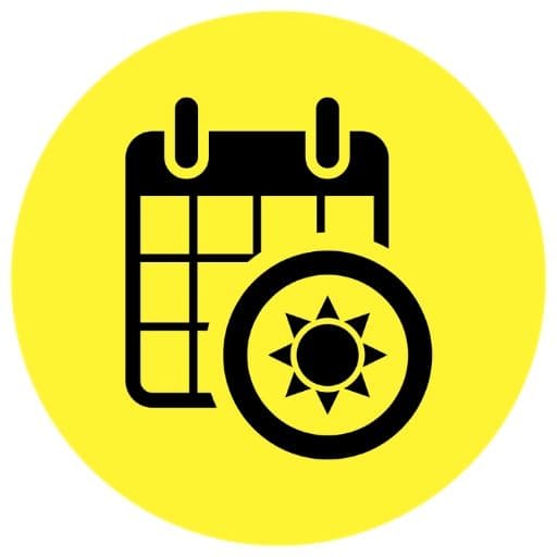 Yellow summer schedule icon