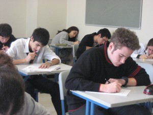 Students taking their ACT/SAT test inside the classroom.