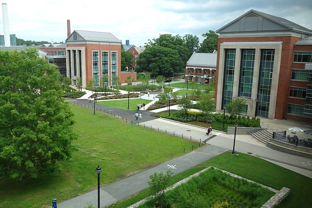 Multiple University of Connecticut campus buildings.