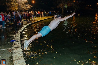 One of the weird traditions is to jump in a lake.