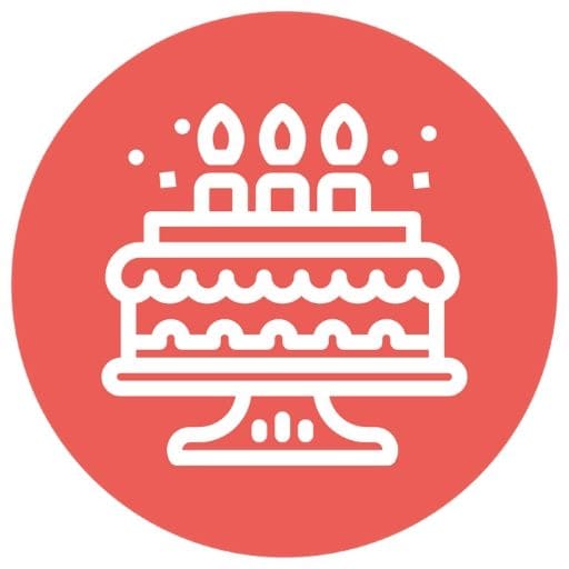 Red birthday cake icon