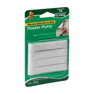 DUCK removable mounting poster putty. Click to view its Amazon page.