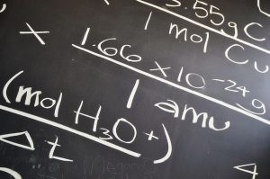 Math equation on the blackboard.
