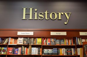 Bookshelf and a word "History" above it.