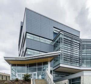 Brandeis University Carl J. Shapiro Science Center, showing a glass exterior.