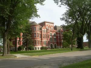 A building on the Mayville State University campus - Hidden Midwest Gems