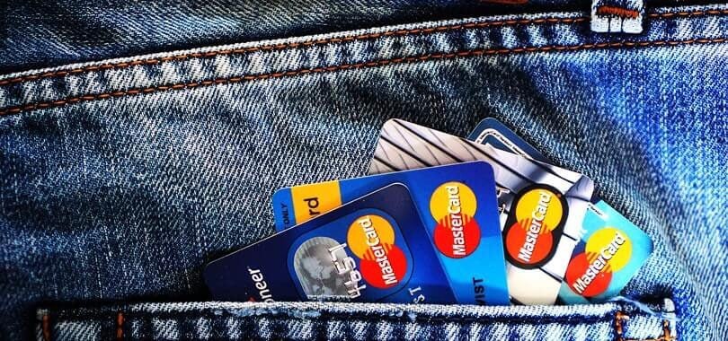 Credit cards in a pocket.