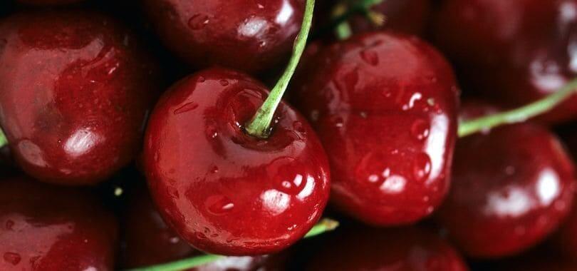 Close-up shot of cherries.
