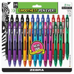 Package of Zebra pens in various colors. Click to view its Amazon page. 