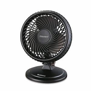 Black Holmes oscillating able mini fan. Click to view its Amazon page.