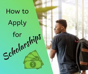 Student with backpack, text: How to apply for scholarships