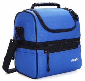 Navy blue MIER lunch box. Click to view the Amazon page.