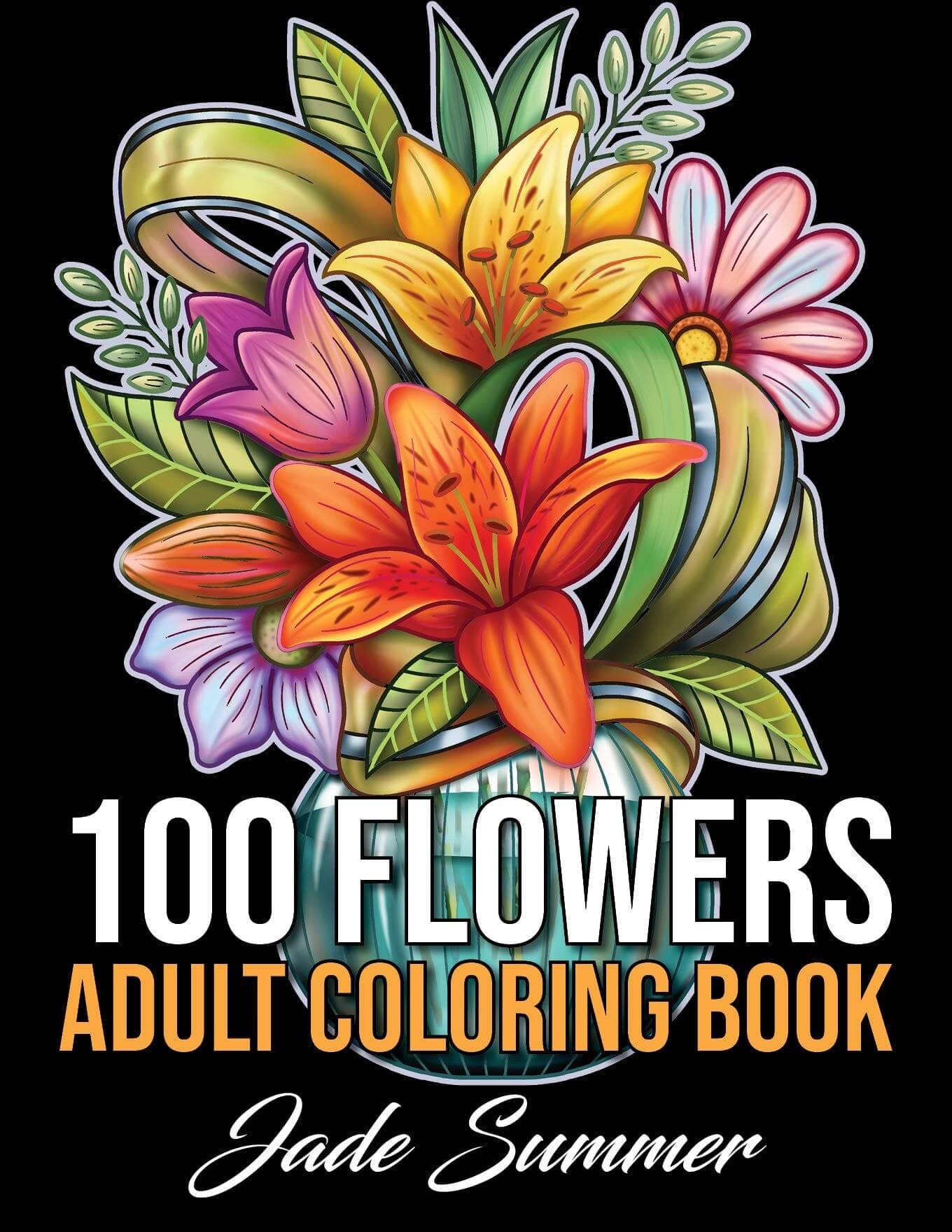 100 Flowers coloring book