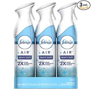 3 heavy duty Febreeze air freshener canisters. Click to view its Amazon page.