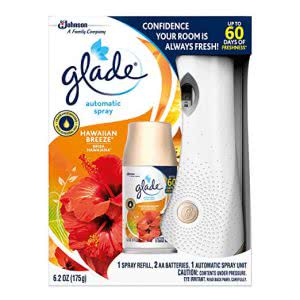 Hawaiian Breeze auto-spray dispenser by Glade. Click to view its Amazon page.