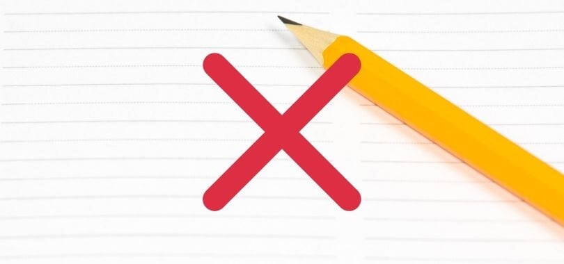 A pencil and red X icon.