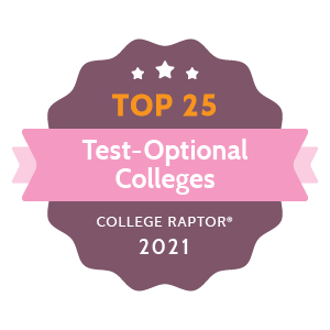 Best test-optional colleges badge