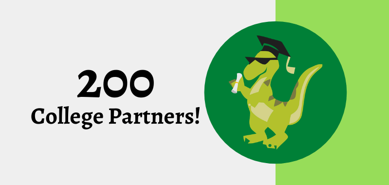 College Raptor logo with text "200 College Partners"