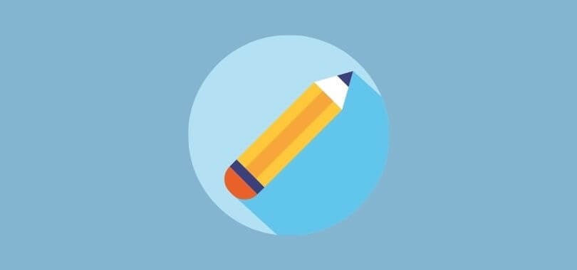 Graphic of a pencil for writing an application essay